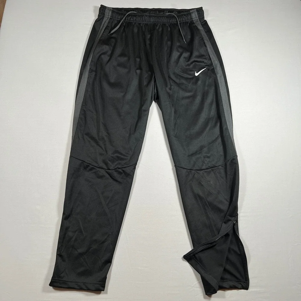 Nike Epic Training Track Pants Black Gray Mens XL Ankle Zip Athletic 835573-020